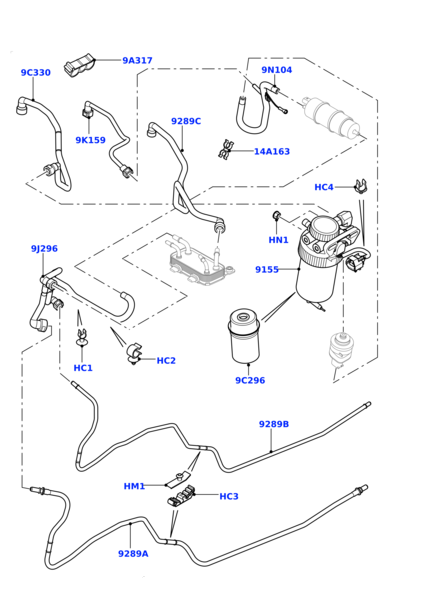 Fuel Filter LR029098 Compatible With RANGE ROVER III (L322)  RANGE ROVER IV (L405) RANGE ROVER SPORT II (L494)