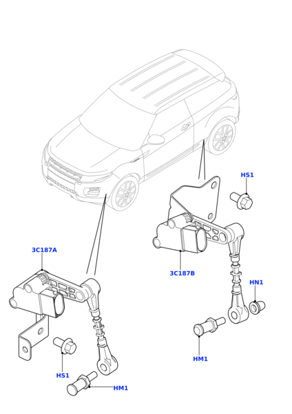 Rear Height Level Sensor Right LR024222 Compatible With LAND ROVER RANGE ROVER EVOQUE (L538) & RANGE ROVER EVOQUE Convertible (L538) & RANGE ROVER EVOQUE VAN (L538)
