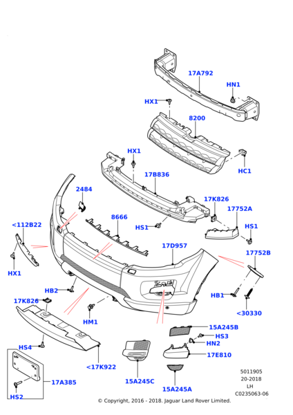 Front Wheel Fender Linning Spoiler Left LR026537 Compatible With Land Rover Range Rover Evoque - L538 (2012-2015) Tag No.39