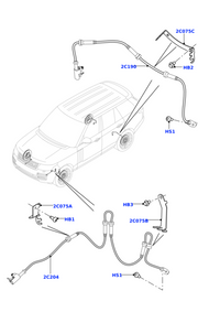 Rear ABS Wheel Speed Sensor LR081609 & HPLA2C190BA LR033461 Compatible With LAND ROVER DEFENDER Station Wagon (L663) DISCOVERY V (L462)