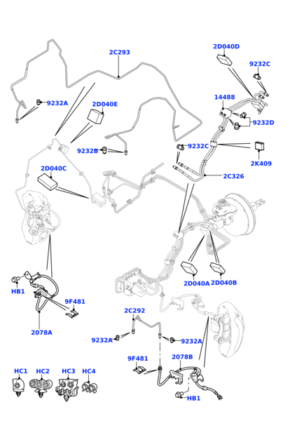 Brake Hose LR079543 Compatible With DISCOVERY V (L462) RANGE ROVER IV (L405) RANGE ROVER SPORT II (L494) Tag no.803