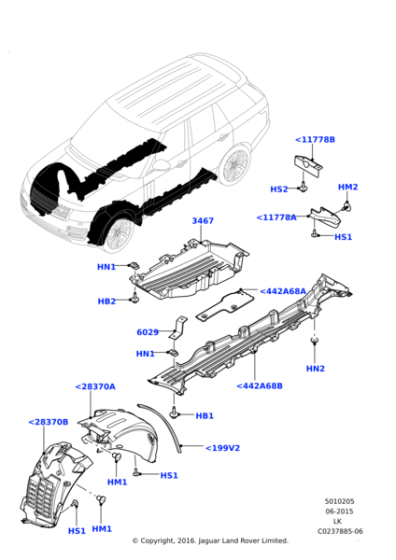 Rear Wheel Fender Linning Right LR033072 Compatible With Land Rover Range Rover Vogue - L405 (2013-2017) & Land Rover Range Rover Sport - L494 (2014-2017) Tag No.36
