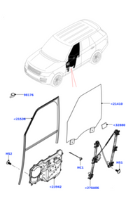 Front Left Glass Machine (With Motor) LR078164 & LR153950 Compatible With RANGE ROVER IV (L405)