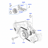 Belt LR035542 6PK2445 Compatible With AUDI A4 B8 (8K2) | A4 / S4 & JAGUAR XF I (X250) & MERCEDES-BENZ G-CLASS (W463) & LAND ROVER DISCOVERY V (L462) & RANGE ROVER III (L322) & RANGE ROVER IV (L405) Tag 58