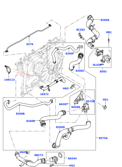 Radiator Hose LR034641 Compatible With RANGE ROVER SPORT I (L320) Tag no.386