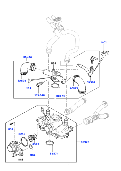 Elbow (Thermostat) LR022695 & LR110459 & LR186860 Compatible With LAND ROVER & RANGE ROVER IV (L405) & RANGE ROVER SPORT II (L494) Tag No.147