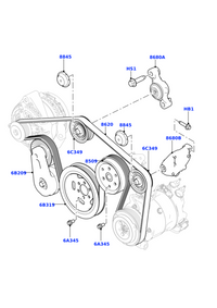 Multi Rib Belt 6PK1990 LR035502 12314487081 12317516101 Compatible With LAND ROVER RANGE ROVER IV (L405) (CONTINENTAL) Tag no : 54
