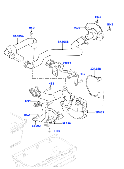 Vaccum Hose LR011941 Compatible With Range Rover Sport - L494 Tag no.809