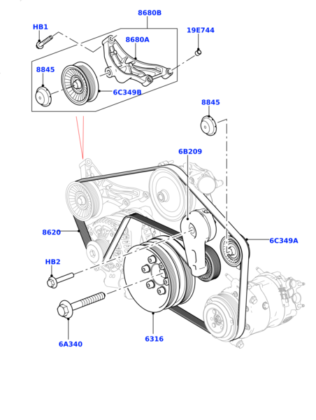 Belt Idler Pulley LR036304 Compatible with LAND ROVER RANGE ROVER III (L322) &  RANGE ROVER IV (L405) & RANGE ROVER SPORT II (L494) Tag.3