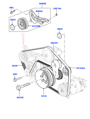 Belt Idler Pulley LR036304 Compatible with LAND ROVER RANGE ROVER III (L322) &  RANGE ROVER IV (L405) & RANGE ROVER SPORT II (L494) Tag.3