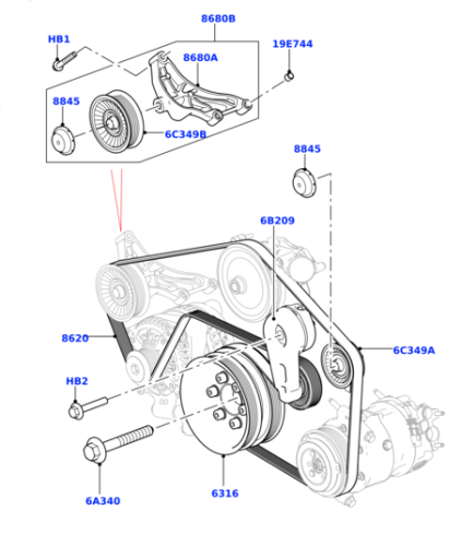 Belt Tensioner LR071035 Compatible With LAND ROVER RANGE ROVER III (L322) RANGE ROVER SPORT I (L320)