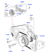Timing Belt Tensioner LR077670 Compatible With  LAND ROVER DISCOVERY V (L462)