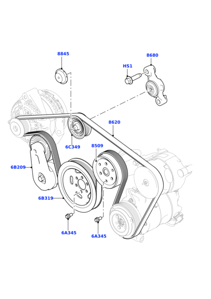 Multi Rib Belt  6PK2077 LR041975 Compatible With LAND ROVER RANGE ROVER SPORT II (L494) (CONTINENTAL)