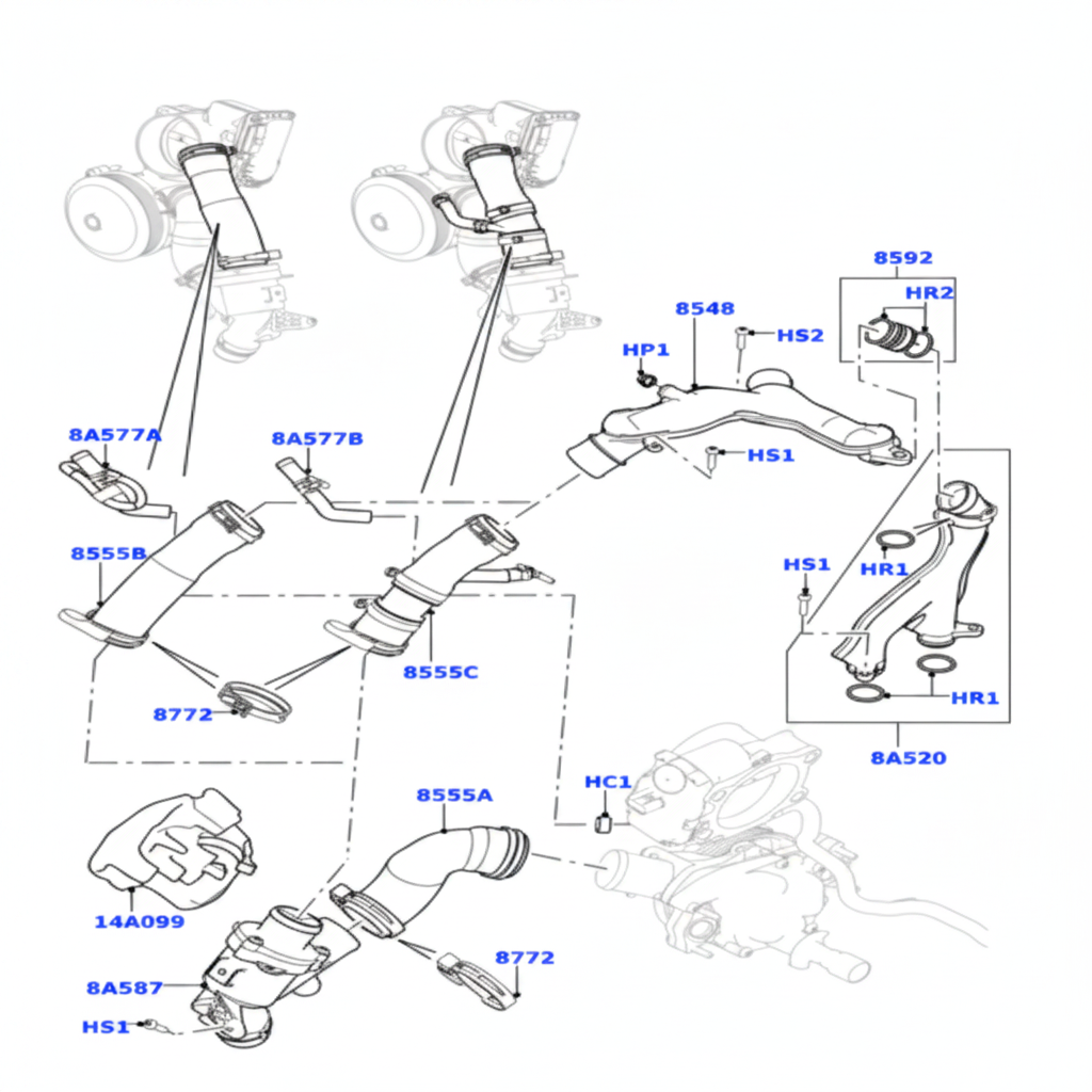 Thermostat Housing LR035124 AJ812976 Compatible With LAND ROVER RANGE ROVER III (L322) & RANGE ROVER IV (L405) & RANGE ROVER SPORT I (L320) & RANGE ROVER SPORT II (L494) & Jaguar XF Tag No.139