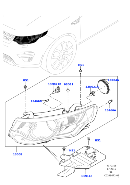 Headlight Bracket Set Right LR066964 & Left LR066965 Compatible With Land Rover Discovery Sport - L550 (2015-2019) Tag No.3103