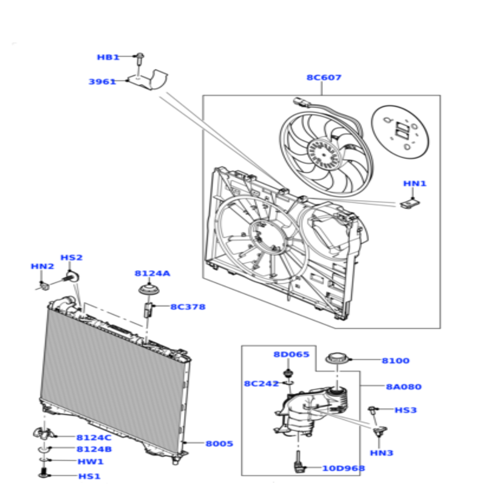 Coolant Bottle LR034654 CPLA8A080AA  Compatible With LAND ROVER RANGE ROVER  SPORT II L494 Tag-B-06