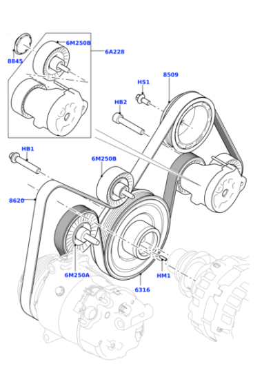 Drive Belt LR079263 Compatible With DISCOVERY V (L462) DISCOVERY V VAN (L462) RANGE ROVER EVOQUE (L538) RANGE ROVER EVOQUE (L551)