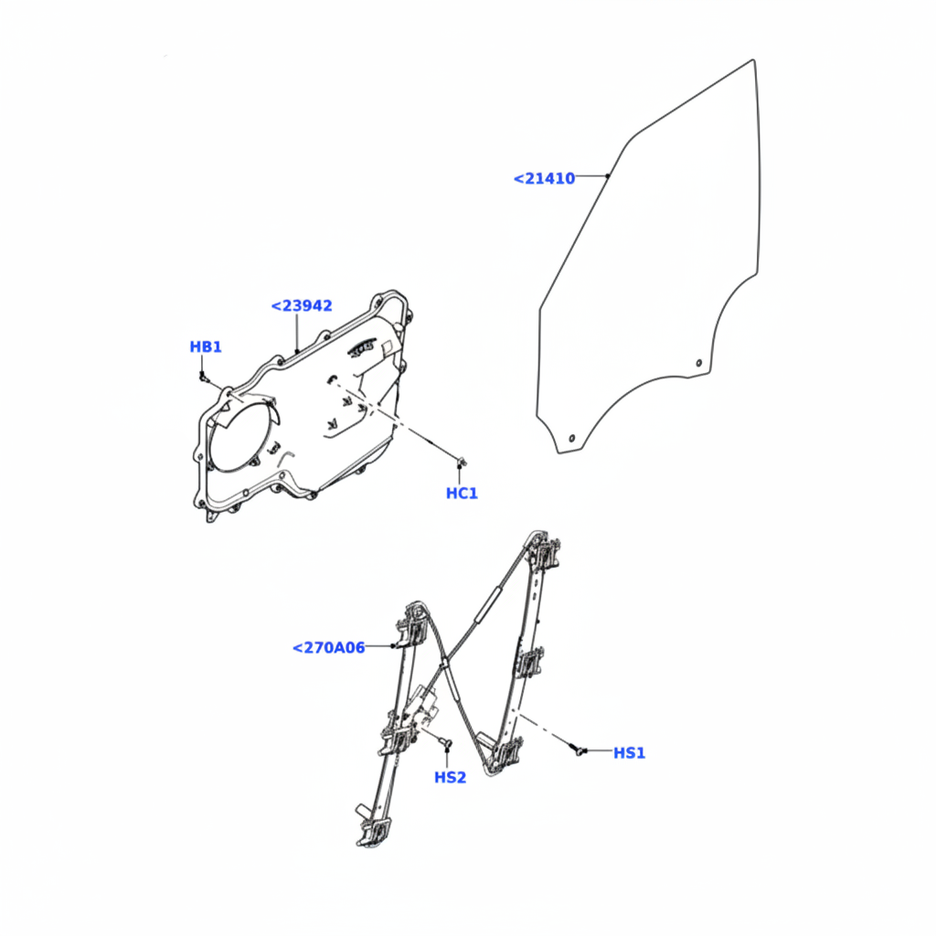 Front Right Glass Machine (With Motor) LR083210 & LR153953 Compatible With LAND ROVER & DISCOVERY V (L462)