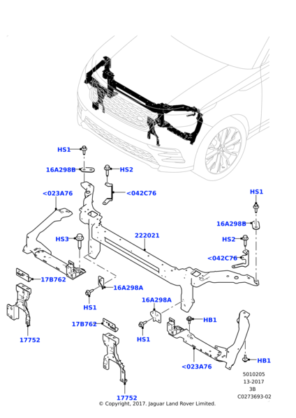 Front Bumper Bracket Right LR091687 & Left LR091688 Compatible With Land Rover Range Rover Velar - L560 (2017-2024) Tag No.3401