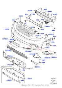 Front Bumper Grill Right LR093468 & Left LR093469 Compatible With Land Rover Range Rover Velar - L560 (2017-2024) Tag No.20