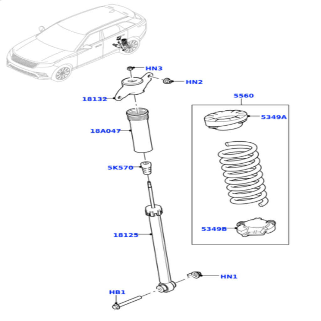 Rear Air Suspension Electric Shock Absorber Strut LR108022 LR109360 LR123528 LR147262Compatible With LAND ROVER RANGE ROVER VELAR (L560)