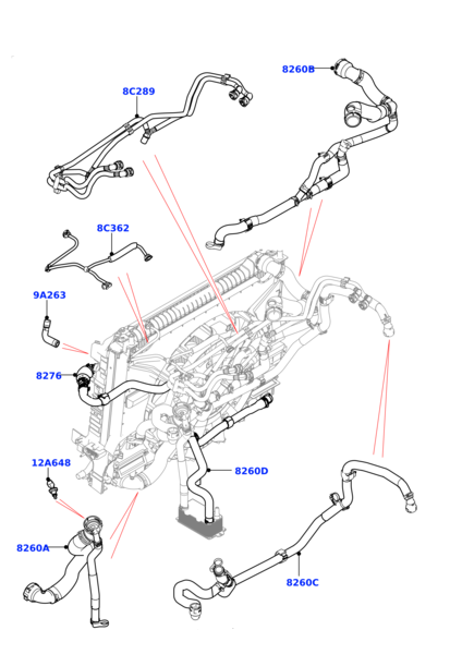 Radiator Hose LR091900 Compatible With Range Rover Velar L560