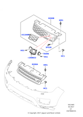 Glossy Black Show Grill LR054767 Compatible With Range Rover Sport - L494 (2014-2017) Tag No.43