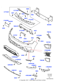 Front Bumper Bracket Right LR116271 & Left LR116272 Compatible With Land Rover Range Rover Sport - L494 (2018-2024) Tag No.3201