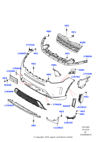 Fog Lamp Cover Right LR127532 & Left LR127533 Compatible With Land Rover Discovery Sport - L550 (2020-2024)