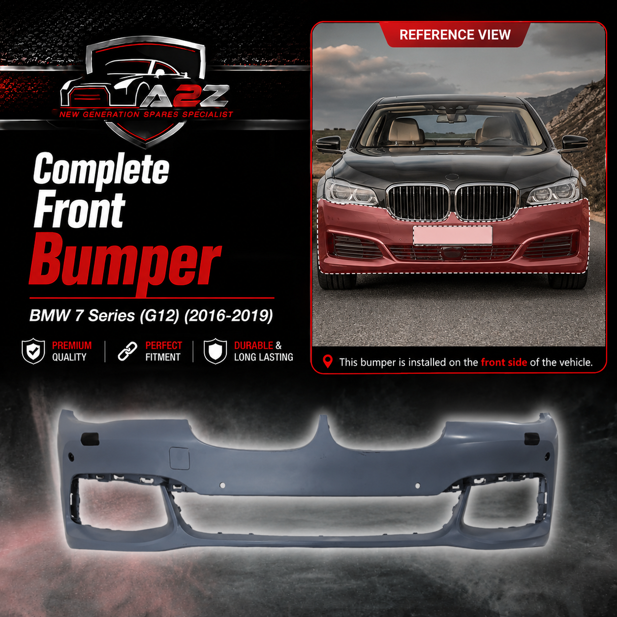 Complete Front Bumper 51118064752 Compatible With BMW 7 Series (G12) (2016-2019) Tag No.474