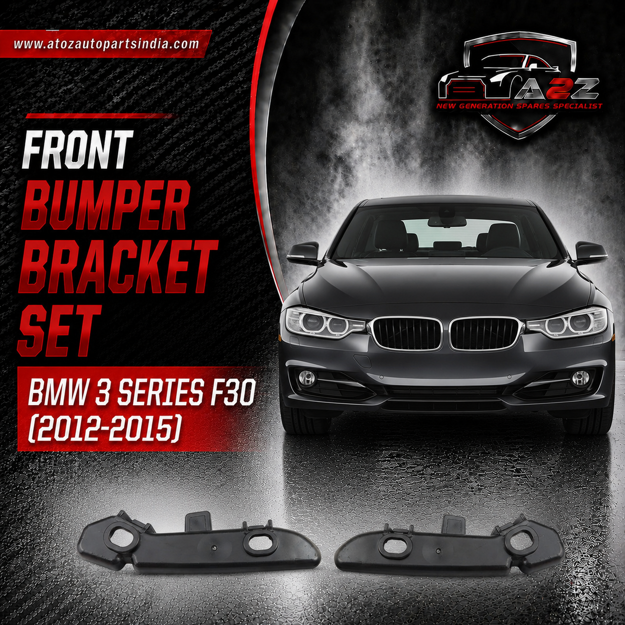 Front Bumper Bracket Right 51117279712 & Left 51117279711 Compatible With BMW 3 Series F30 (2012-2015) Tag No.1547