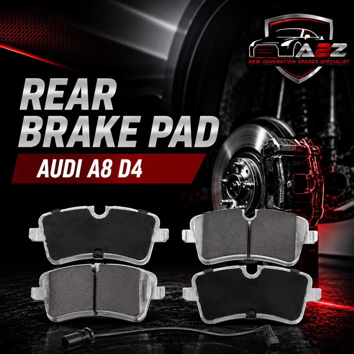 Rear Brake Pad 4G0698451A 2521401 2521402 P85117 Compatible With AUDI A8 D4
