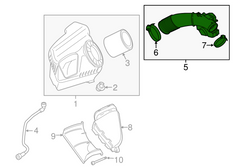 Air Intake Hose Pipe 06E129615H 06E129615M Compatible with AUDI A6 C7 (4G2, 4GC) | A6 / S6 Tag-H-269
