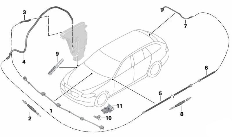 Front Windshield Washer Nozzle 61667275176 Compatible With BMW X5 (E70) & X6 (E71, E72)