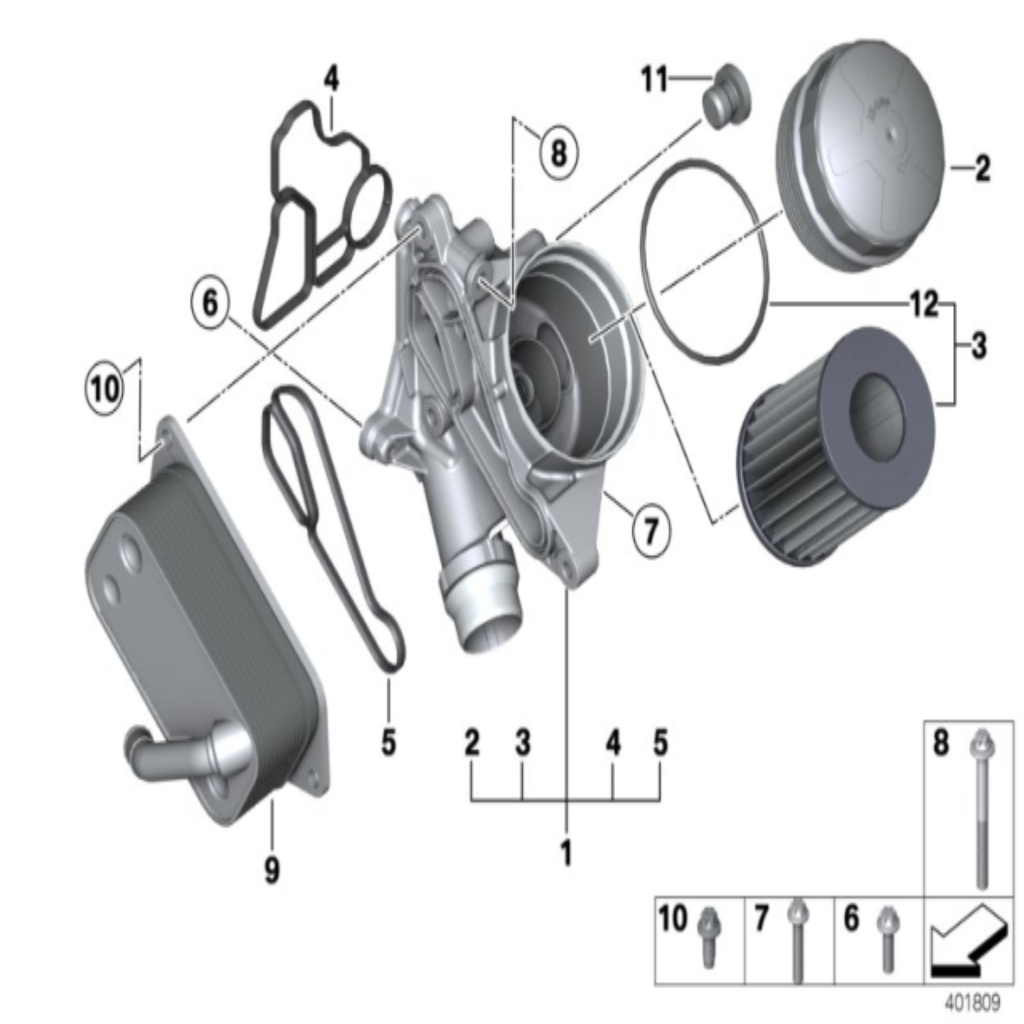 11427525333 5989070201 7 525 333 Oil Cooler For BMW 3 Series E90 F30 & 5 Series F10 E60, 7 Series 02, X3 F25Tag-O-07