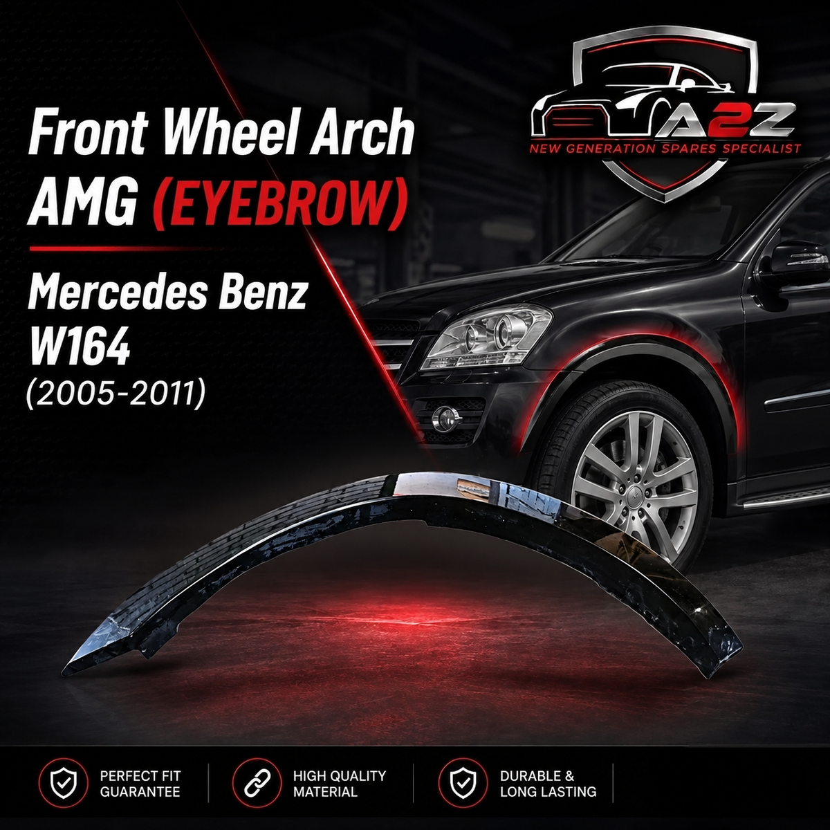 Front Wheel Arch AMG ( EYEBROW ) 1648845922 Compatible With Mercedes Benz GL W164