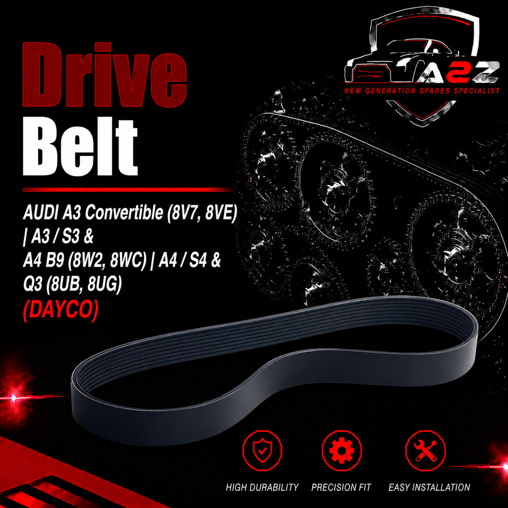 Belt 6PK1005 Compatible With AUDI A3 Convertible (8V7, 8VE) | A3 / S3 & A4 B9 (8W2, 8WC) | A4 / S4 & Q3 (8UB, 8UG) Tag-BEL-46