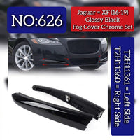 Glossy Black Fog Lamp Chrome Set Left T2H11361 & Right T2H11360 Compatible With Jaguar XF (2016-2019) Tag No.626