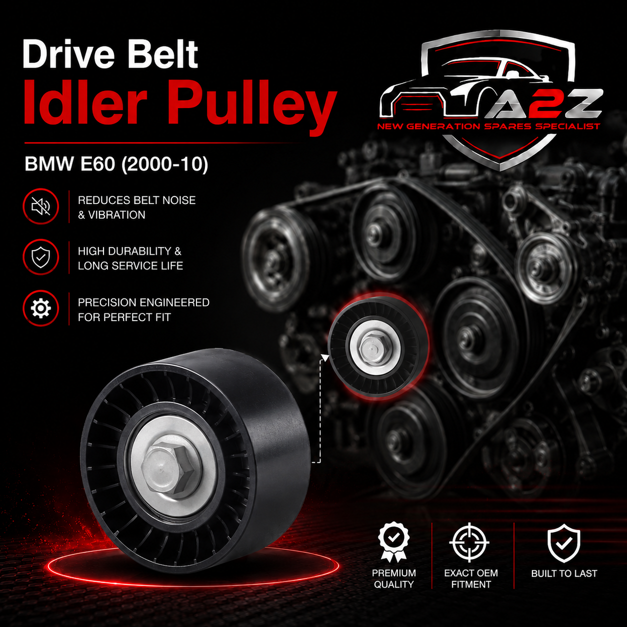 Drive Belt Idler Pulley 11287516847 Compatible With BMW E60