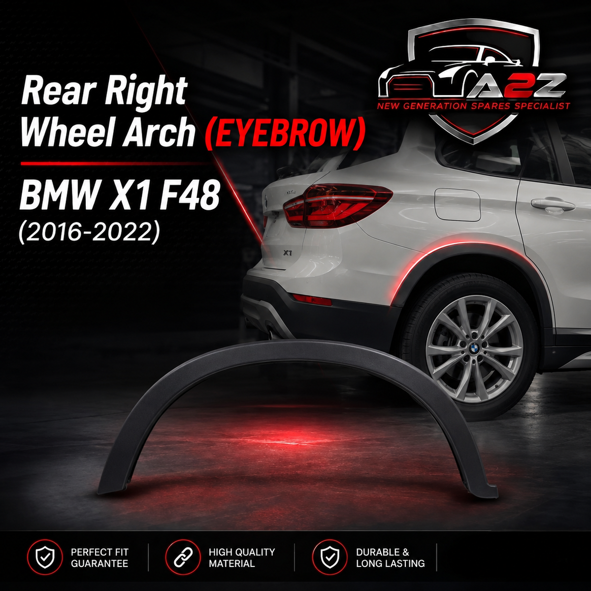 Rear Right  Wheel Arch (EYEBROW) 51777332340 Compatible With BMW X1 F48 2016-2022 Tag-EY-24