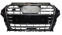 S3 Glossy Black Upgrade Show Grill Compatible With Audi = A3 (2013-16) Tag No.95