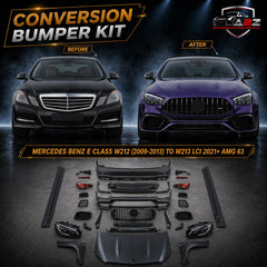 A To Z Compatible With Mercedes Benz E Class W212 (2009-2013) Το W213 Lci 2021+ Amg 63 Upgrade Facelift Conversion Body Kit Bumper Hood Headlight Taillight CC-6355 (Shipping Cost Not Included In Price)