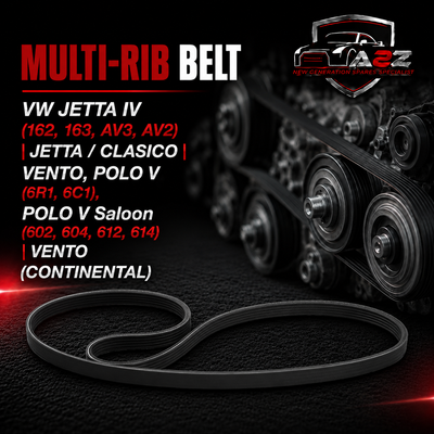 MULTI-RIB BELT 6PK1733 6Q0260849A Compatible With VW JETTA IV (162, 163, AV3, AV2) | JETTA / CLASICO | VENTO, POLO V (6R1, 6C1), POLO V Saloon (602, 604, 612, 614) | VENTO (CONTINENTAL)