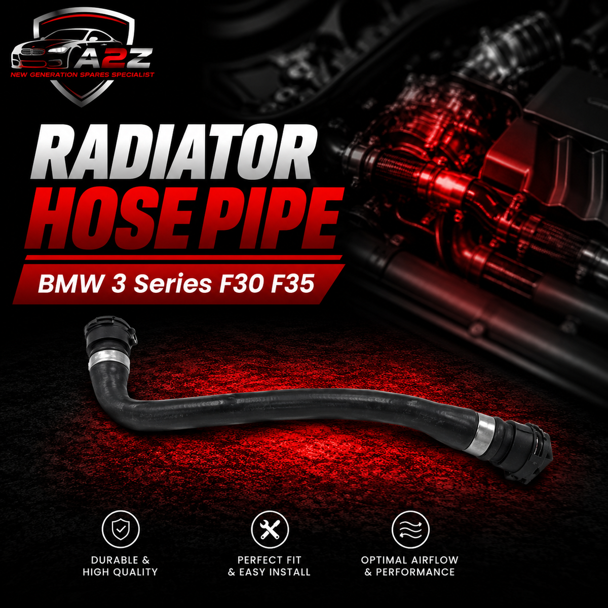 Radiator Hose Pipe 17127596835 Compatible With BMW 3 Series F30 F35 Tag-H-104