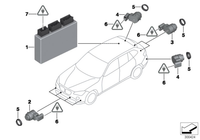 Rear Parking Sensor Assist Distance Control Unit Module (3 Plug) 66209252637 Compatible With BMW E84 Low Version Without Vedio Function