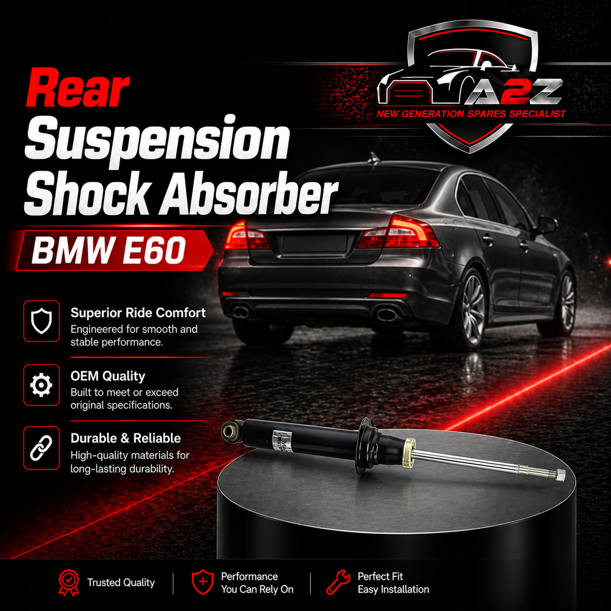 Rear Suspension Shock Absorber Left & Right 33526766605 33526766995 33526775059 33526785982 33526785983 Compatible With BMW E60