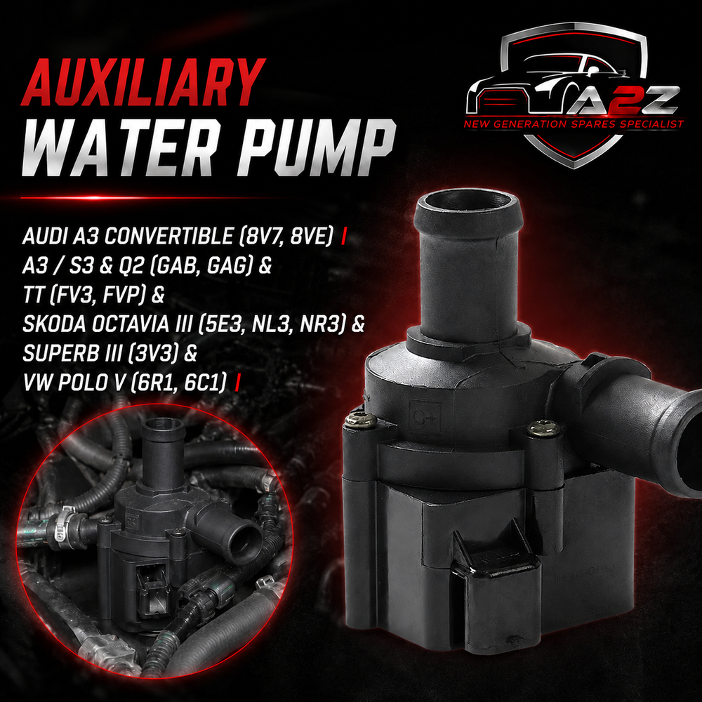 Auxiliary Water Pump 5Q0965561 5Q0965561B 5Q0965567J Compatible With AUDI A3 Convertible (8V7, 8VE) | A3 / S3 & Q2 (GAB, GAG) & TT (FV3, FVP)  & SKODA OCTAVIA III (5E3, NL3, NR3) & SUPERB III (3V3) & VW POLO V (6R1, 6C1) Tag No.18