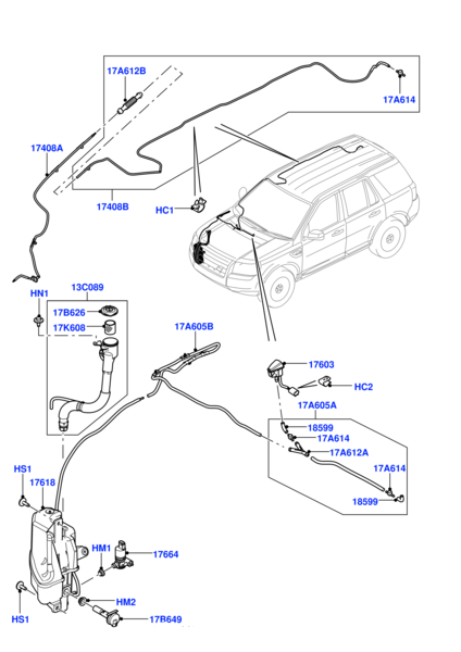 WIPER BOTTEL LR002305 6H5217C621BA Compatible With Land Rover