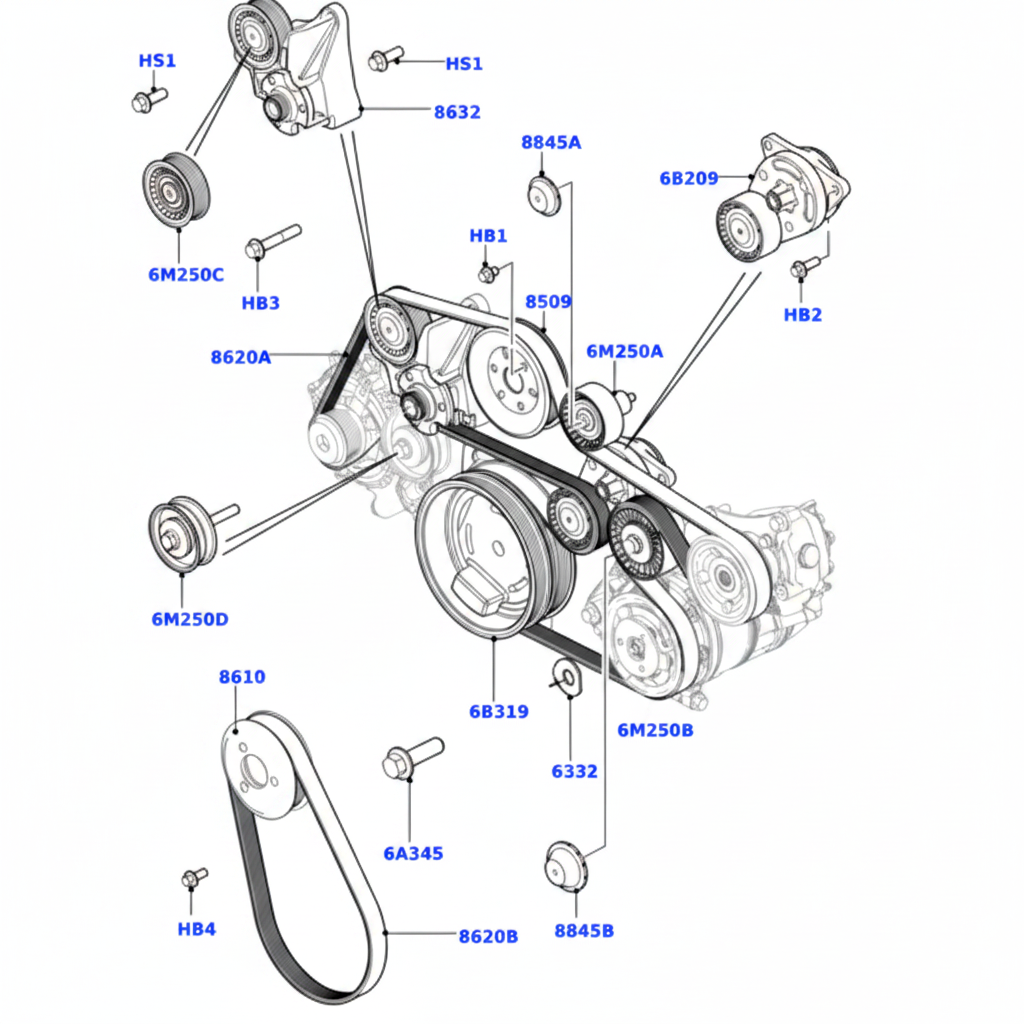 Belt Idler Pulley LR025083 Compatible with LAND ROVER RANGE ROVER SPORT L320
