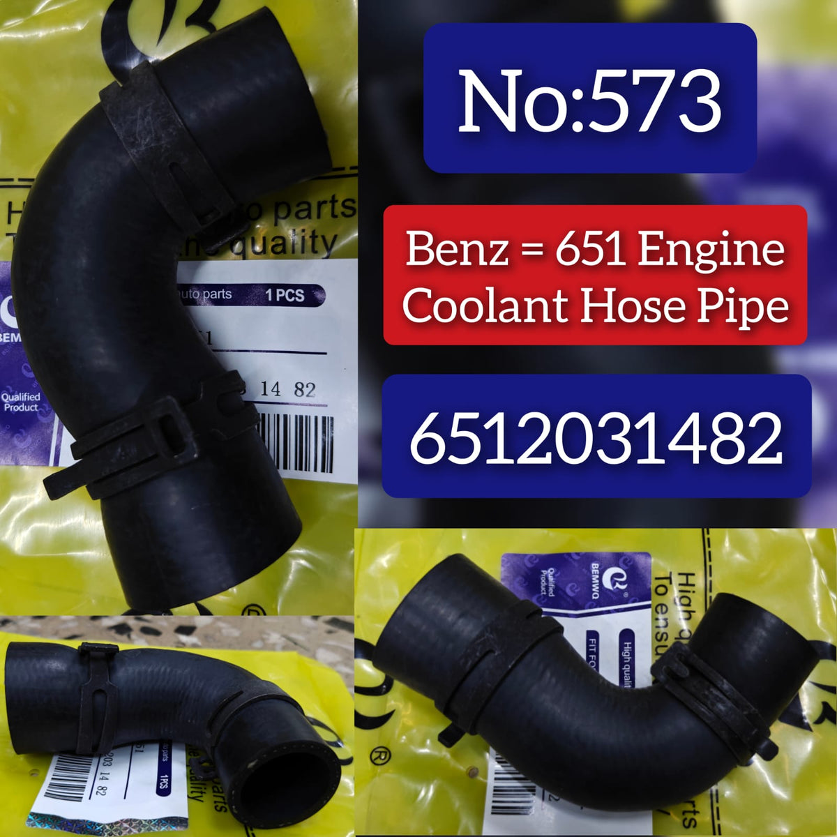 Coolant Hose 6512031482 Compatible With MERCEDES BENZ W204 W212 Tag No.573